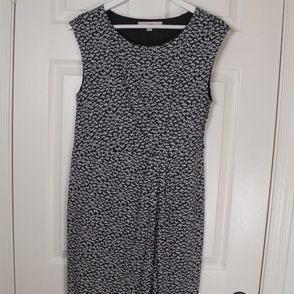 Anne Taylor LOFT Black and White Floral Sleeveless Dress - Picture 2 of 5